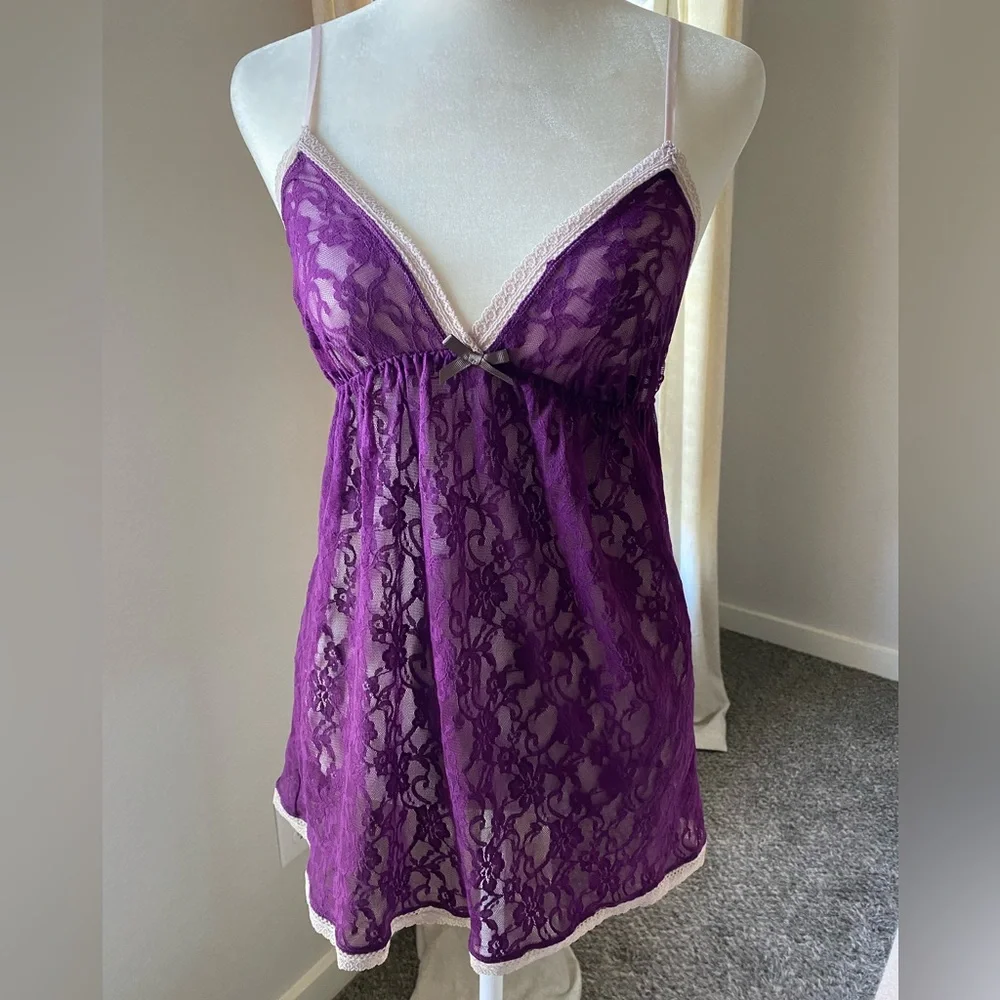 Purple lace babydoll - Picture 1 of 3